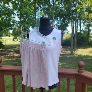 Quacker Factory Vintage Ladies 2 piece Pajama set,  Medium